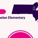 Illustration of the state of Massachusetts with a map pin. The words Case Study, A.C. Whelan Elementary, Revere, MA appear beside the illustration