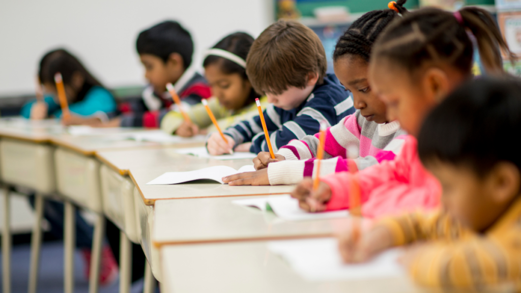 Students taking a test
