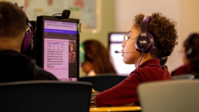 Student in an Ignite Reading Tutoring session