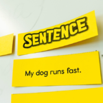 English language arts lesson on school white board