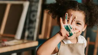 Girl Smiling And Waving Hand