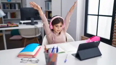 Girl Tutoring On Ipad