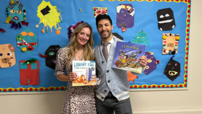 CEO of Ignite, Jessica Sliwerski & Books Are Fun delivering books to Oakland Schools