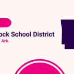 Illustration of the state of Arkansas with a map pin. The words Case Study, Little Rock School District, Little Rock, Ark. appear beside the illustration