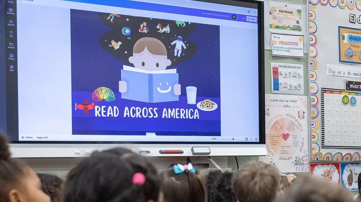 Read Across America celebration in an elementary school