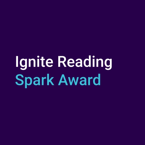 Purple box with text that reads Ignite Reading Spark Award