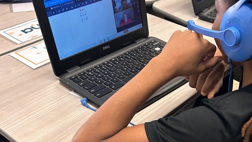 Student With Headphones during tutoring