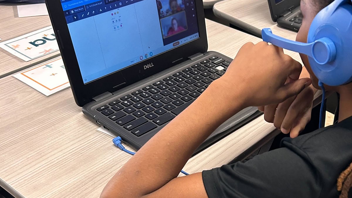 Student With Headphones during tutoring