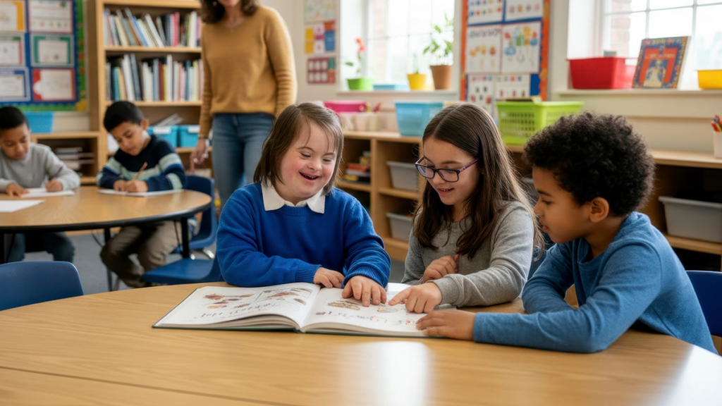 Students Reading Aloud in elementary classroom