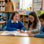 Students Reading Aloud in elementary classroom
