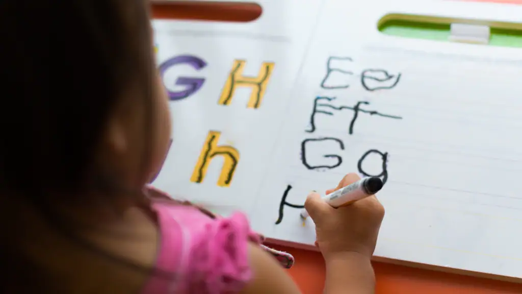 Young Student Writing Alphabet